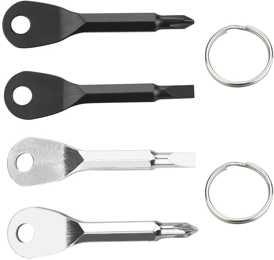 2 in 1 Steel Mini Pocket Keychain Cross & Slot Screwdriver. Flat Handle EDC Tool - Image 3